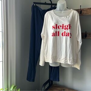 Jenni Intimates women’s long sleeves long bottoms holiday loungewear pajamas XXL